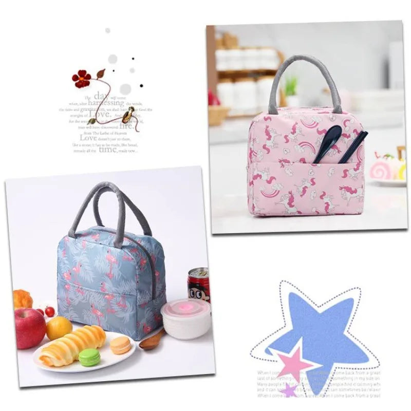 Portable Lunch Bags Thermal Insulation Lunch Box Storage Bag Children's School Lunch Box Bag Picnic Storage Large Capacity