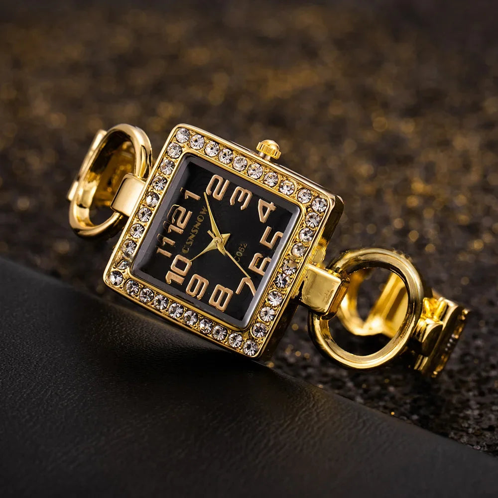 High Quality Fashion Women's Gold Watch Bangle Bracelet Stainless Steel Luxury Watches  Women Ladies Quartz Wristwatch Relogio