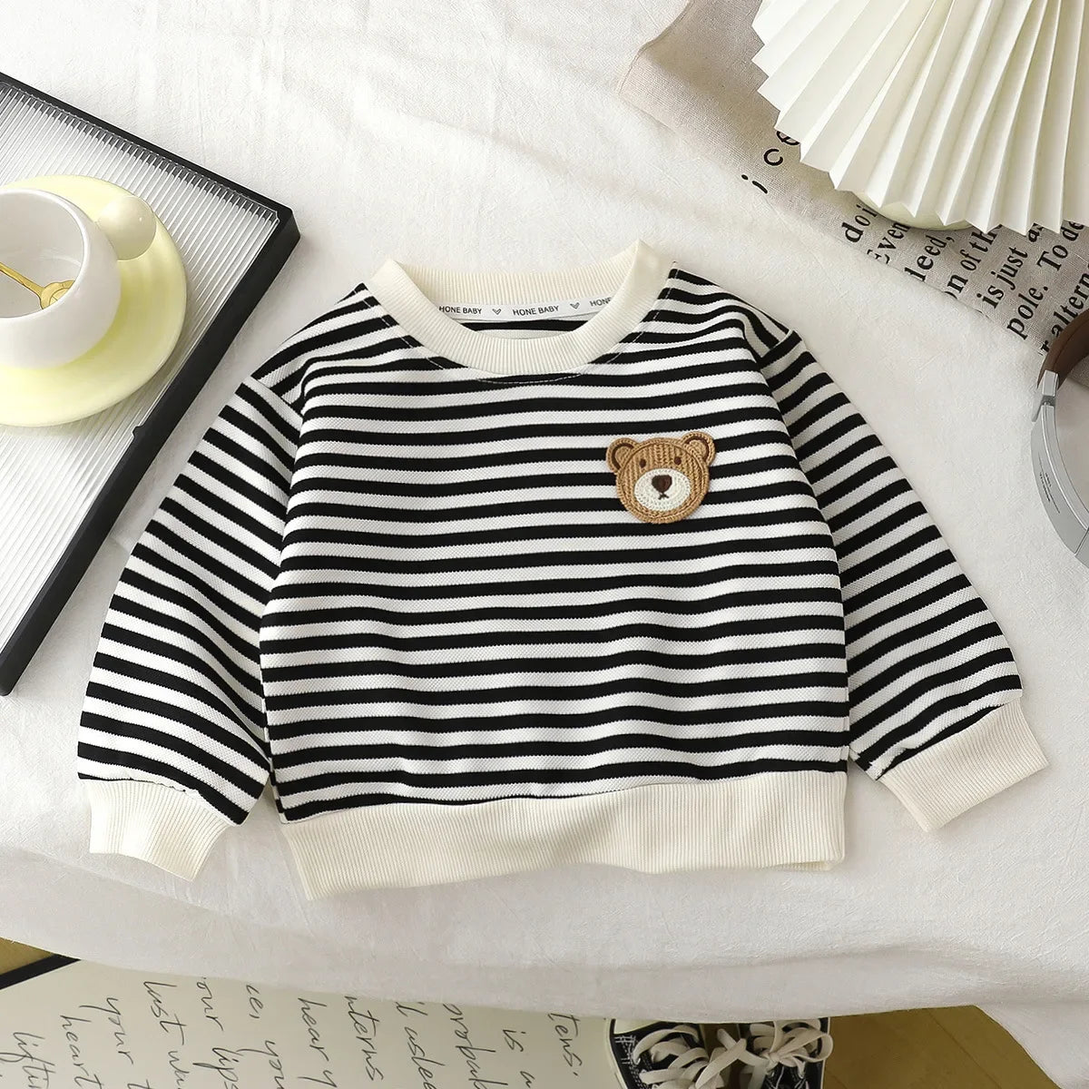 T-shirt Elastic Sweater Long Sleeve Pullover Tops Baby Children Clothing Children's Sweatshirt Kids Clothes Boys Girls BAZAARHUBO
