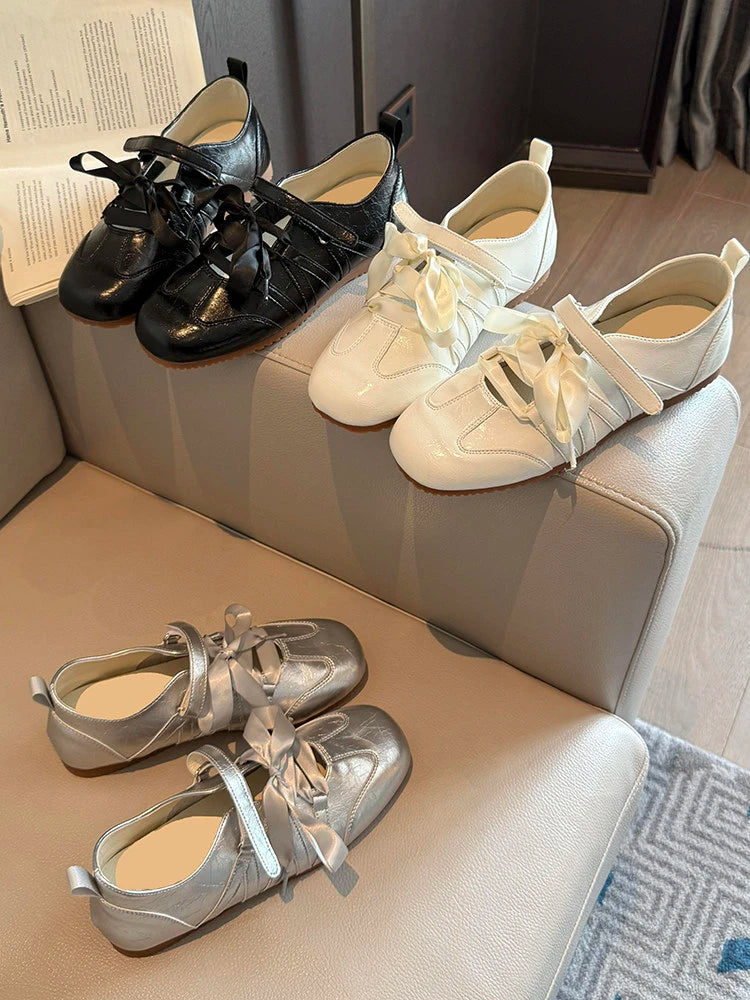 Flats Sport Shoes Running Walking Lace Up Shoes Woman Summer 2026 New Shallow Ballet Shoes Comfort Mujer Zapatos