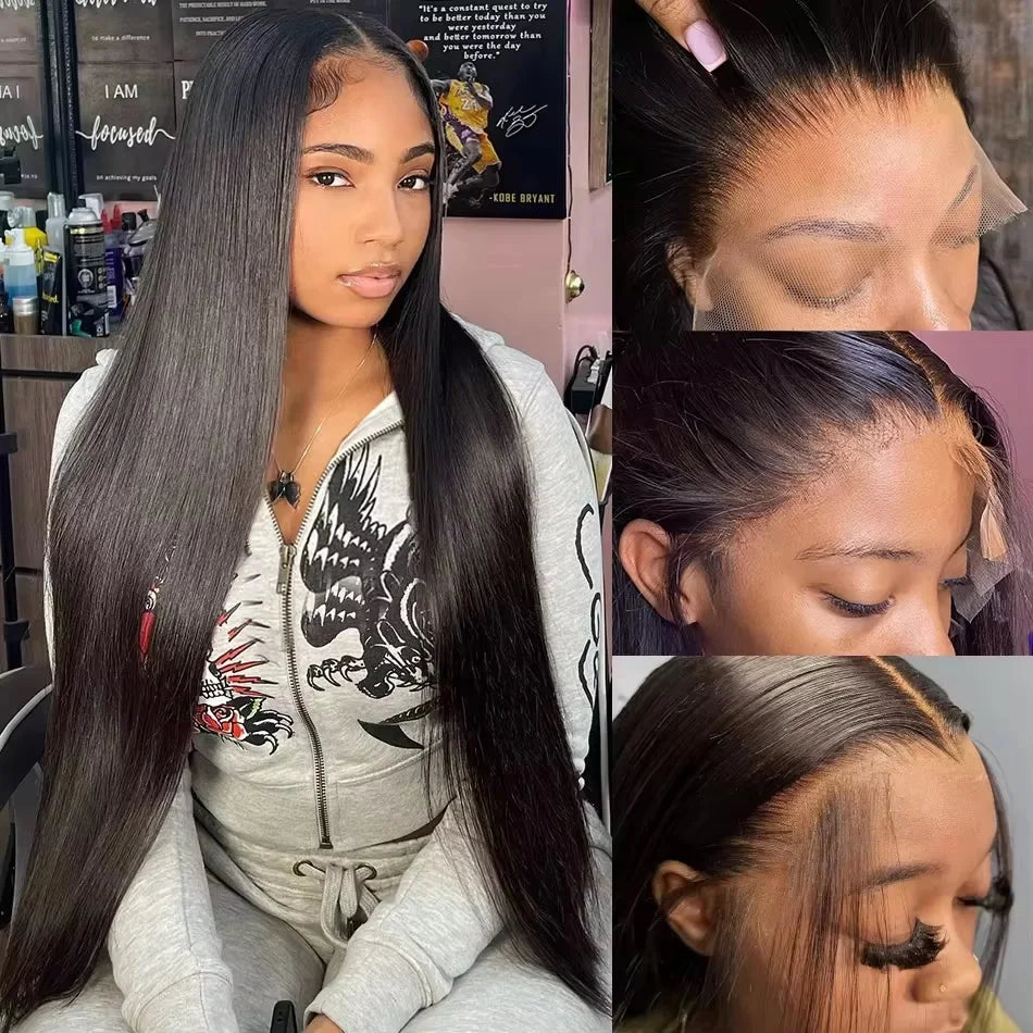 HD Bone Straight 13x6 13x4 Lace Front Human Hair Wig Transparent Brazilian Remy 36 Inch Human Hair Lace Frontal Wig For Women