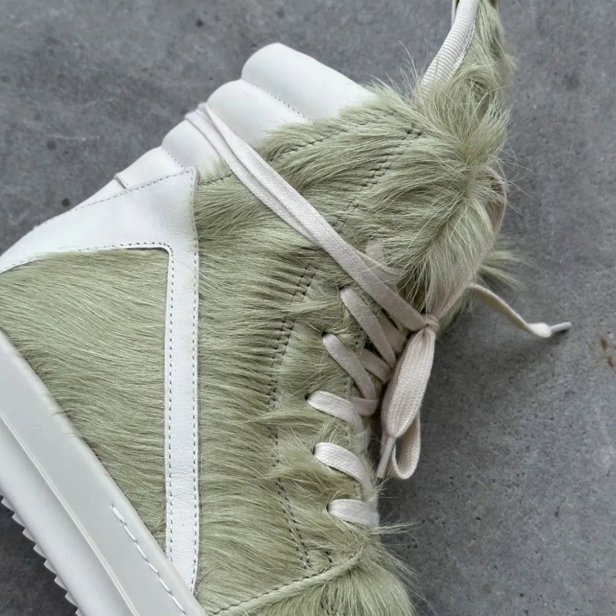 R-o Men Ankle Boot Brand Shoe Gray Green Horse Hair Boots Women Flat Sneaker High Top Casual Shoes Green Horsehair Sneakers