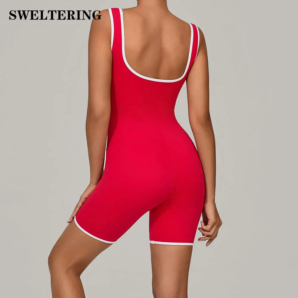 Jumpsuits Women Tracksuit One-Piece Suit Color Blocked Rompers Yoga Set Gym Push Up Workout Clothes Fitness Bodysuit Sportswear