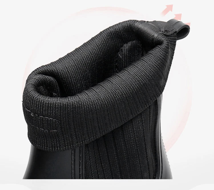 Designer Rain Boots Women's Waterproof Shoes Rainy Ladies Pink Fur Rubber Rainshoes Woman Galoshes Non-slip Pull-on Rain Boots