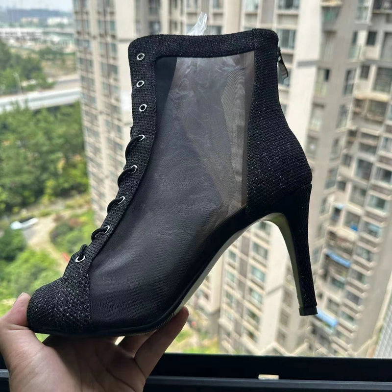 Women's Jazz Dance High Heels Shoes Black Sandals Sexy Party Stilettos Boots for Ballroom Jazz Dancing Heels Shoes Women Size 46