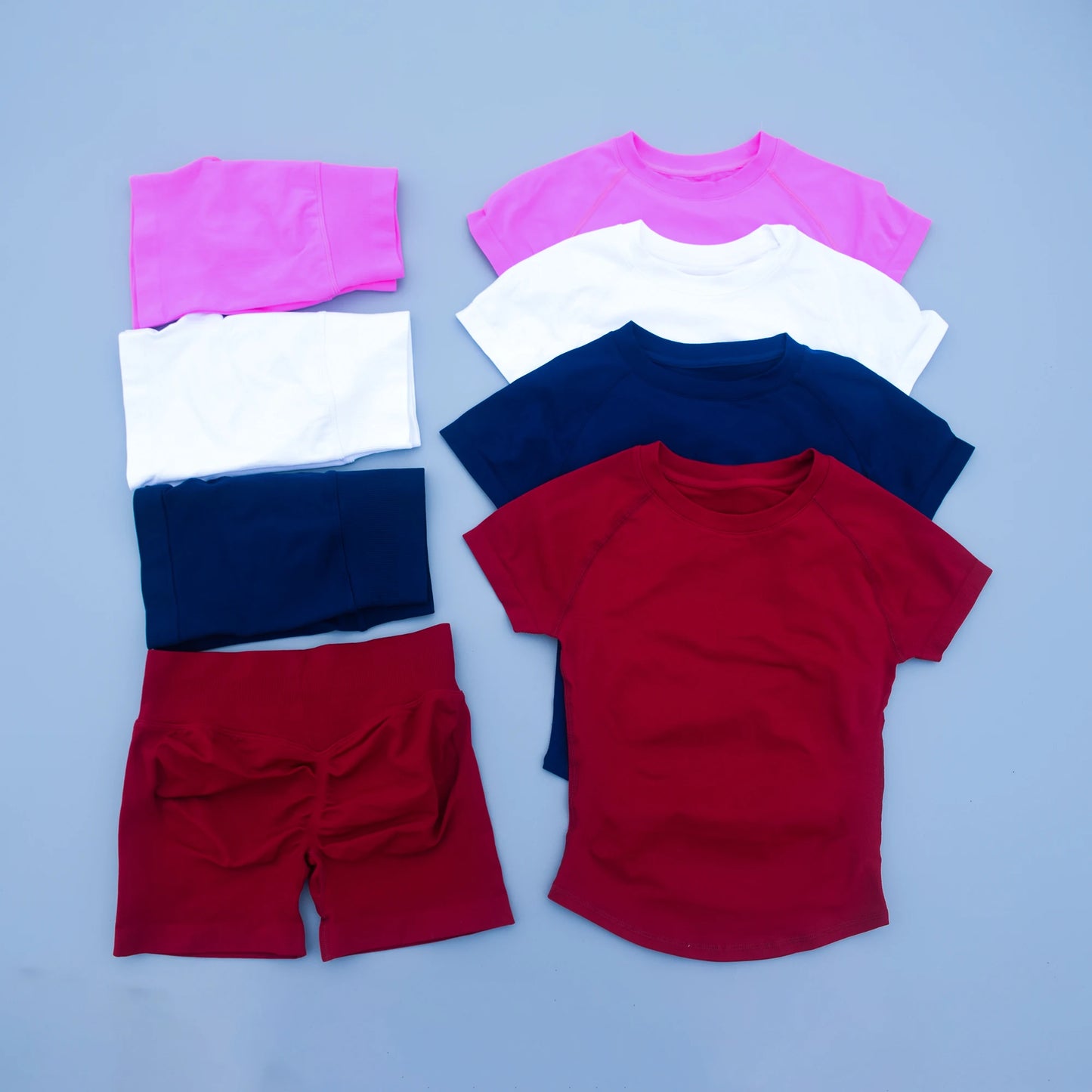 2 Pcs Sports Gym Sets Short Sleeve Seamless Clothing Fitness Set Women Workout Running Sports Short Leggings Suit