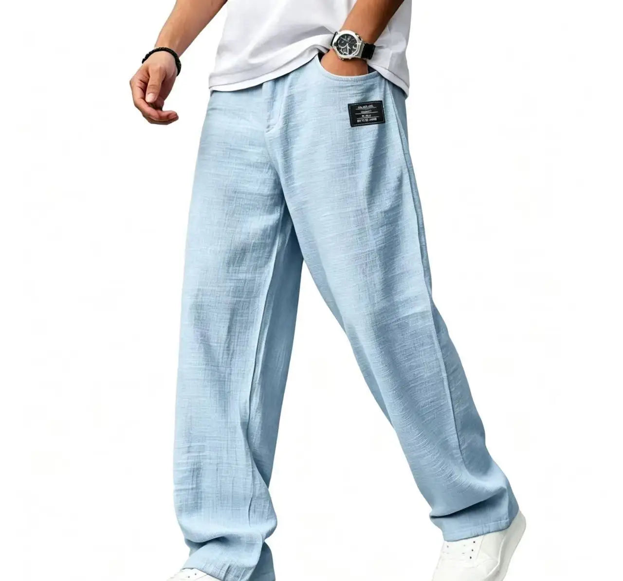 Summer Pants for Men Mens Linen Pants Mens Summer Elastic Waist Elastic Waist Pants Summer Pants Men Pants Men 2025 Mens Summer