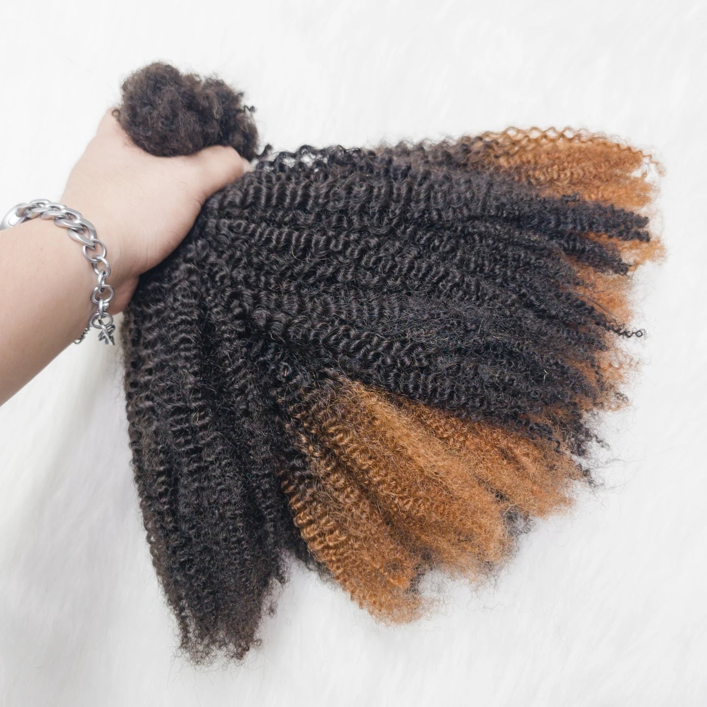 4C Kinky Twist Crochet Braiding Hair 100% Human Hair Bundles Curly Human Hair QVR Afro Kinky Bulk Hair for Dreadlocks Extensions