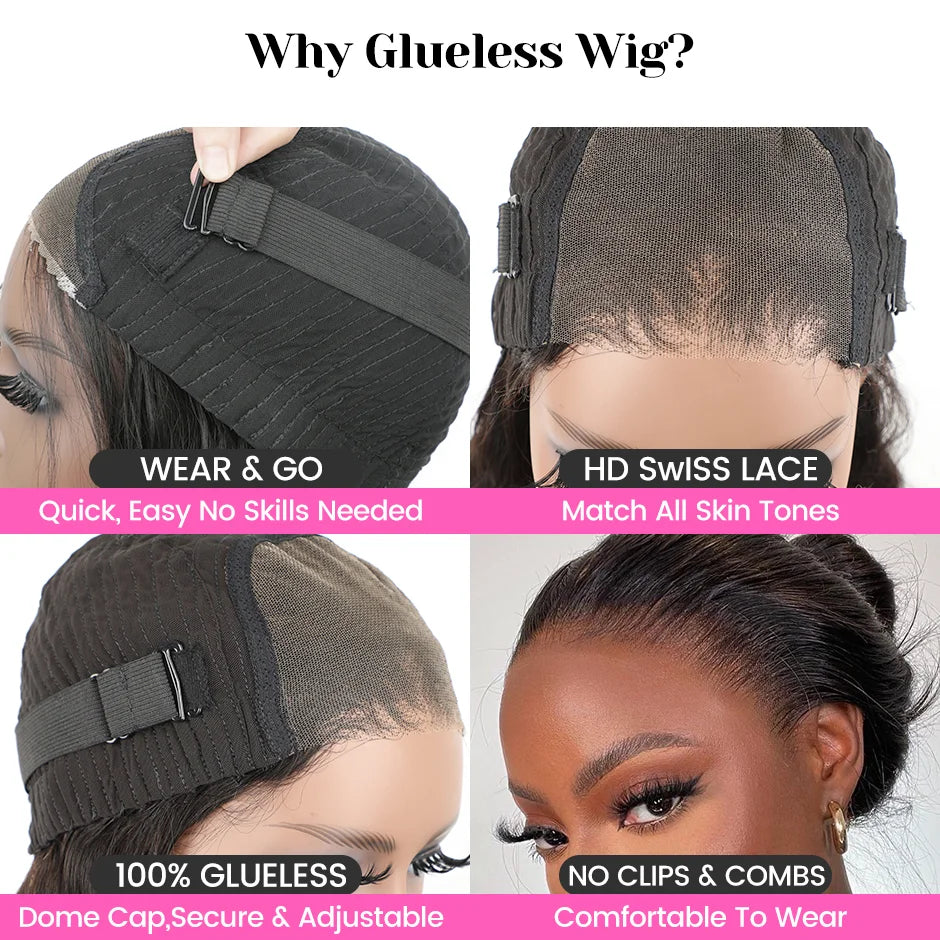 13x6 Brazilian Deep Wave Transparent Lace Front Human Hair Wigs For Women Pre plucked Wig No Glue Precut Lace Wig Isee Remy Hair