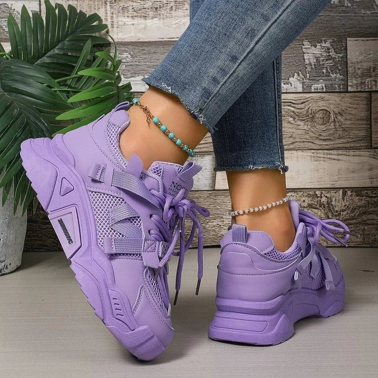 New Purple Sneakers Women Platform Casual Shoes Women Sneakers Breathable Comfortable Thick Sole Sneakers Women Designer Shoes