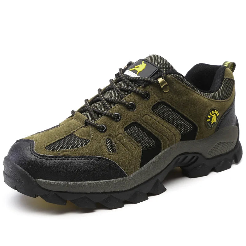Men's Outdoor Climbing Shoes Breathable Waterproof Sports Hiking Shoes Rubber Outsole Low Cut Lace up Casual Shoes