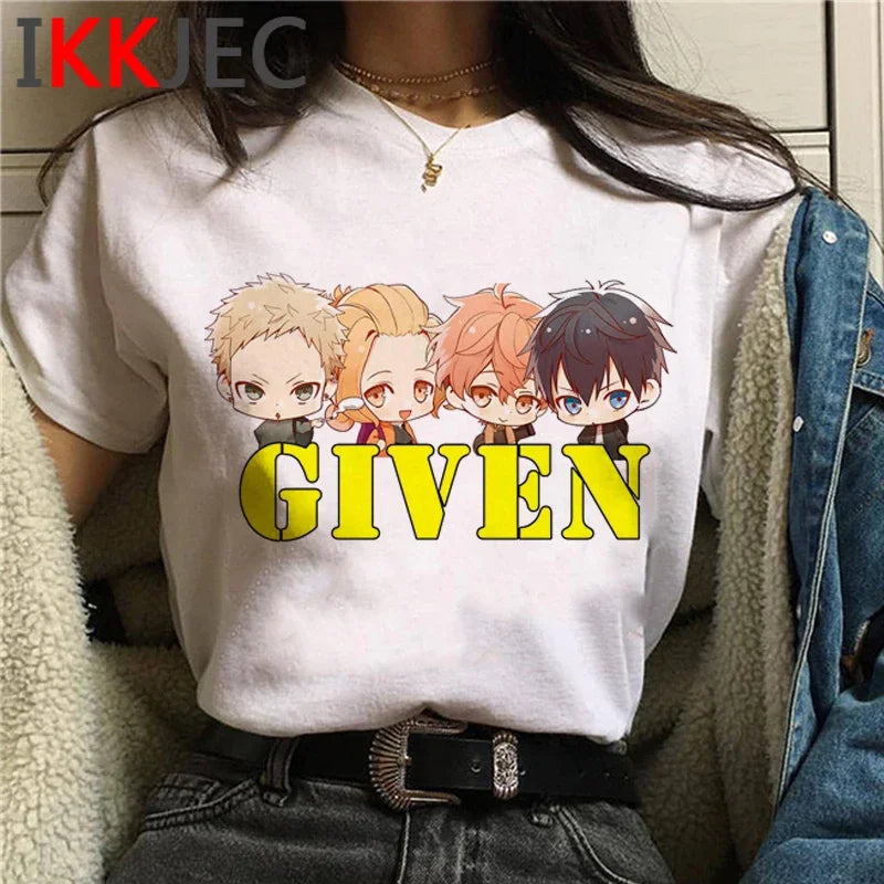 Given T Shirt Anime Sleeve Yaoi Bl Given Given Yaoi Given Anime T-shirt Given Manga Music Mafuyu Tshirt Men Harajuku Tees Male