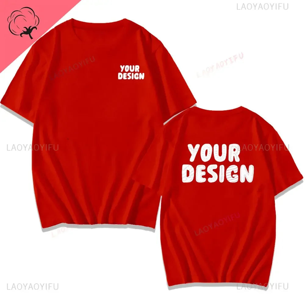 2025 Customized Printed Cotton Black White T Shirt Harajuku Men Women Tee DIY Your Like Photo  Tshirt Fashion Custom Tops