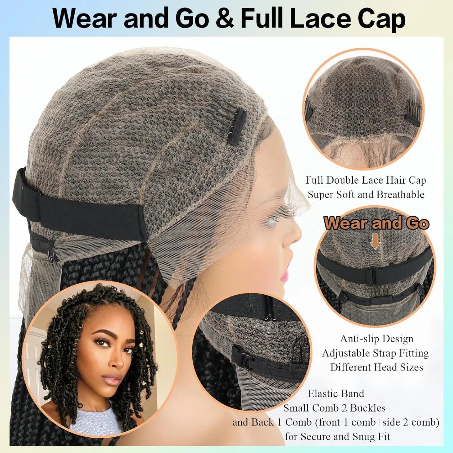 Synthetic Full Lace Front Braid Wig 14inch Curly Faux Locs Black Color Large Parting Space Twist Dreadlock Wigs for Black Women