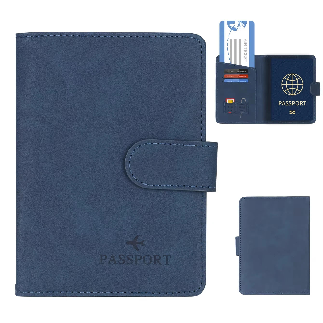 Simple Travel Passport Holder Cover Case Wallet RFID Blocking Business PU Leather Card Case Travel Accessories for Women Men