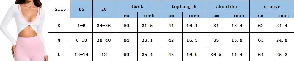 Sexy Twist Front  Long Sleeve Crop Top Women Ribbed Slim Yoga Clothing Quick Dry Gym Long Sleeved Shirt Run Workout Sportswear