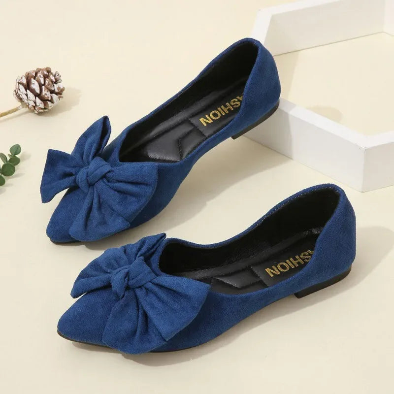 New Spring and Autumn Style Fashionable Comfortable and Versatile Women Shoes Casual Simple Wear-resistant Flat Bottom Bow Shoes