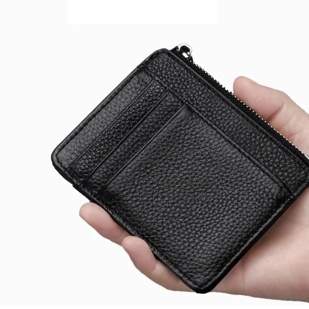 Universal Genuine Leather Card Case Multi-card Slot Ultra Thin Card Holder Simple Travel Card Organizer Men Women