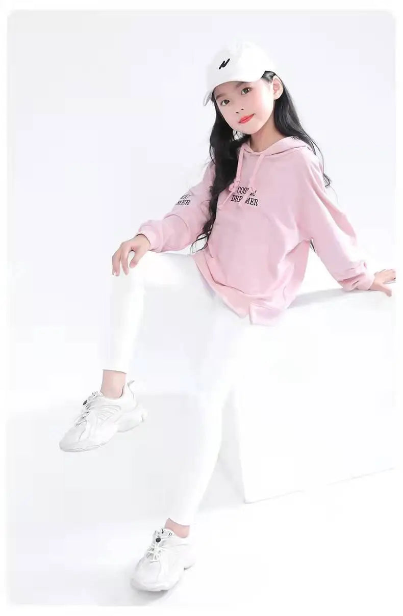 Autumn Solid Kid Leggings Girl Thin Tights Sweatpants 2+y Child Casual Ankle Length Pants Spring Toddler Skinny Cropped Trousers