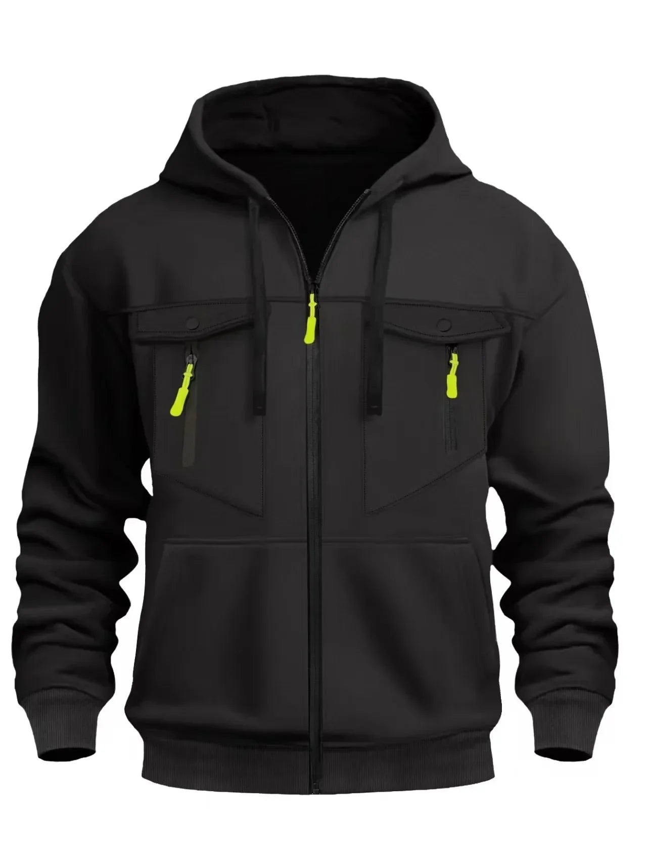 Casual Men's Zip-Up Hoodie Trendy Streetwear Comfortable Loose Fit Autumn Winter keep warm Sweatshirt Fashionable Men's Clothing