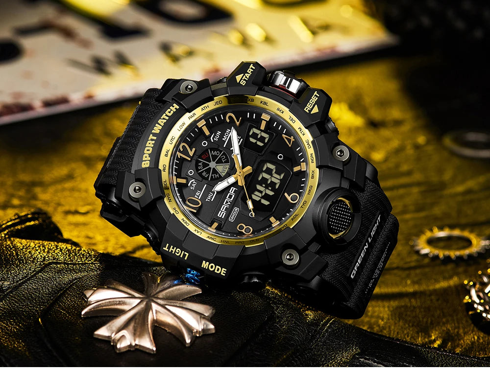 SANDA 3169 Top Brand Sports Men's Watches Military Quartz Watch Man Waterproof Wristwatch for Men Clock shock relogios masculino