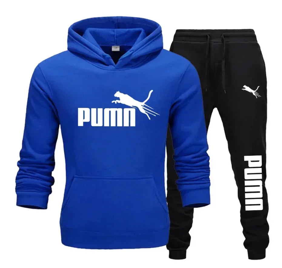 New Fashionable Fitness Jogging Casual Sportswear Set of 2 Pieces, Men's Hooded Sweatshirt and Autumn and Winter Long Pants
