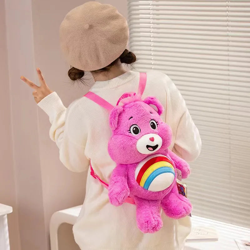 Care Bears Plush Backpack Kawaii Fashion Plushie Doll Fur Bag Girl's Bag Children's Bag Shoulder Bag Knapsack Bags Gifts