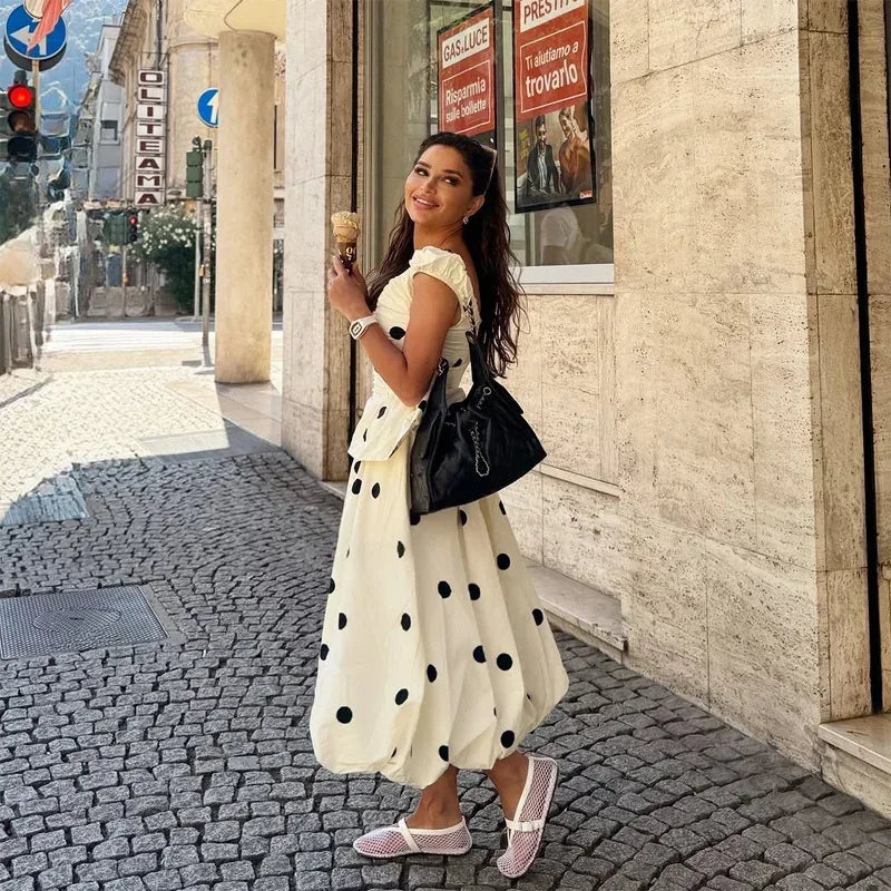 Vintage Polka Dot Backless Tank Tops Sexy Summer Street Chic Slim Deep V Neck Vest Casual Ruffles Sleeveless Tops Woman 2026 BAZAARHUBO