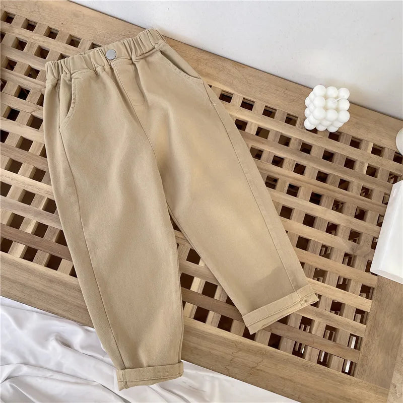 Boys Girls Casual Pants Summer Children Harem Pants Spring Loose Solid Color Sport Trousers Kids Fashion Clothes 2-8 Years Old