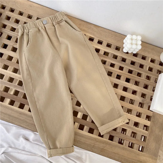 Boys Girls Casual Pants Summer Children Harem Pants Spring Loose Solid Color Sport Trousers Kids Fashion Clothes 2-8 Years Old