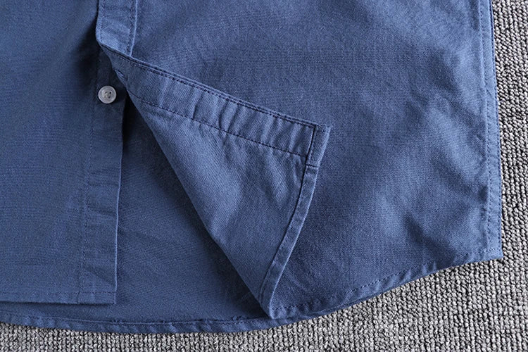Washed Oxford fabric base simple pocket long sleeve shirt men's casual jacket