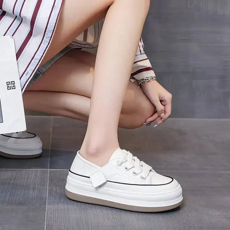 2025 New Women's Shoes Platform Sneakers Walking Fashion Lace-up High Quality Comfortable Women Running Shoe