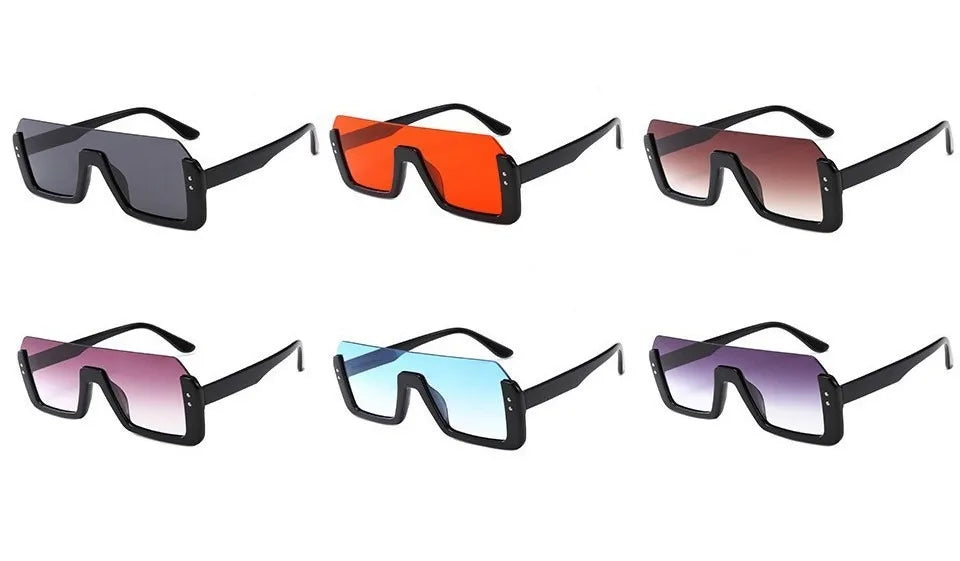 Vintage Sunglasses Women Men Half Frame Square Sun Glasses Female Retro Sunglasses ﻿for Male Eyewear Eye Glasses Sunglasses BAZAARHUBO