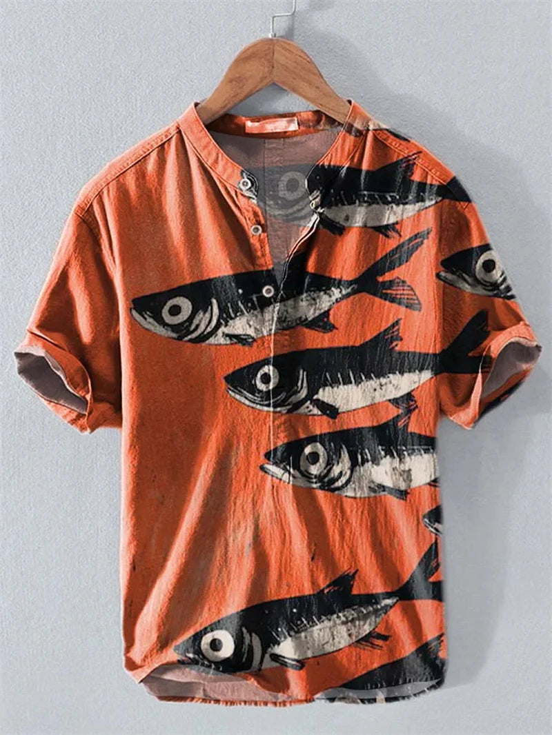 2025 Men's Short sleeved African Traditional Style Shirt Summer Hawaii Beach Street Decoration Body Holiday