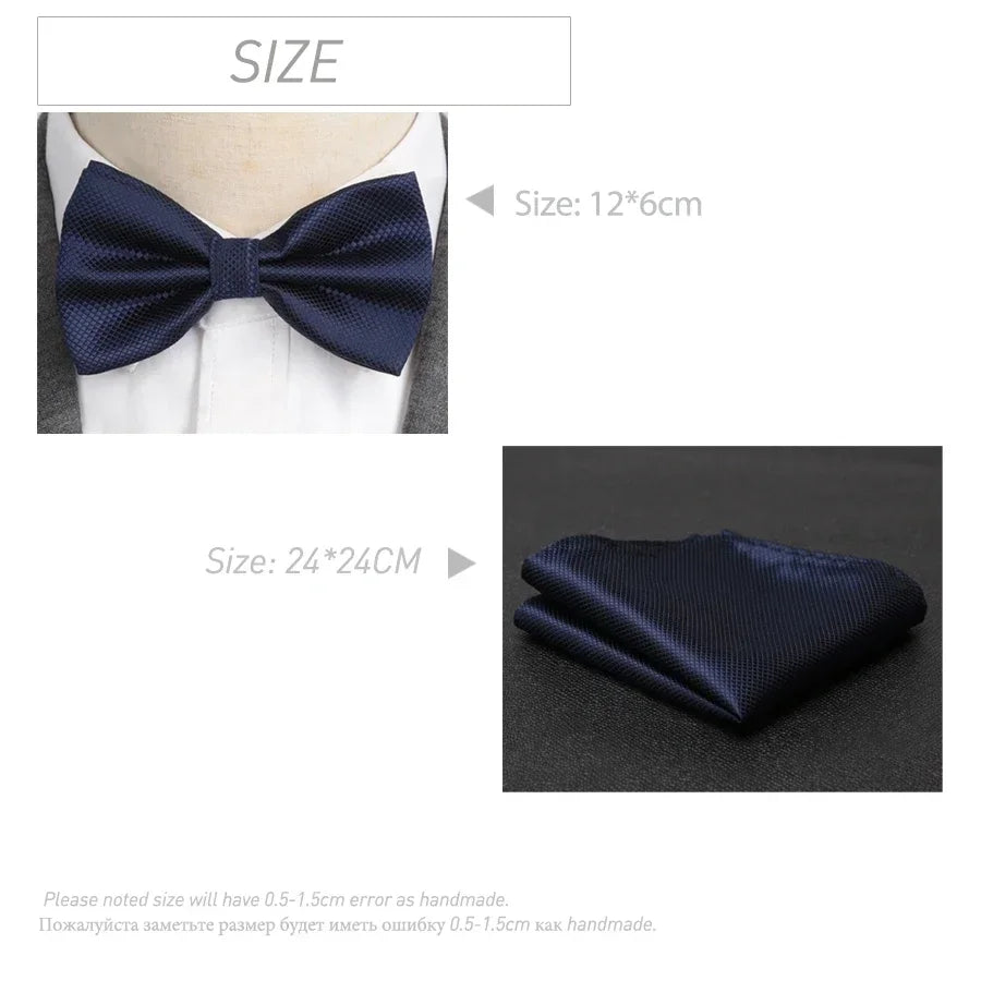 Men Bowtie Cravat Set Solid Fashion Butterfly Party Wedding Bow Ties Girls Formal Dress Tie Mens Bowknot Fashion Accessories BAZAARHUBO