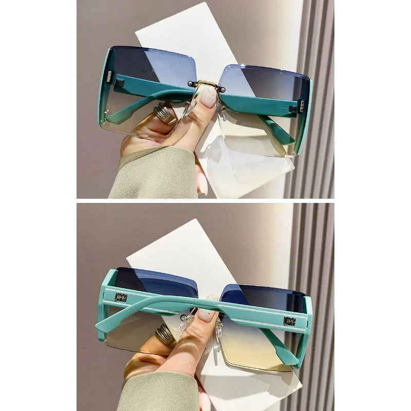 Korean Style Classic Black Big Square Shades Sunglasses for Women Men Fashion Women Sunglasses with Uv Protection BAZAARHUBO