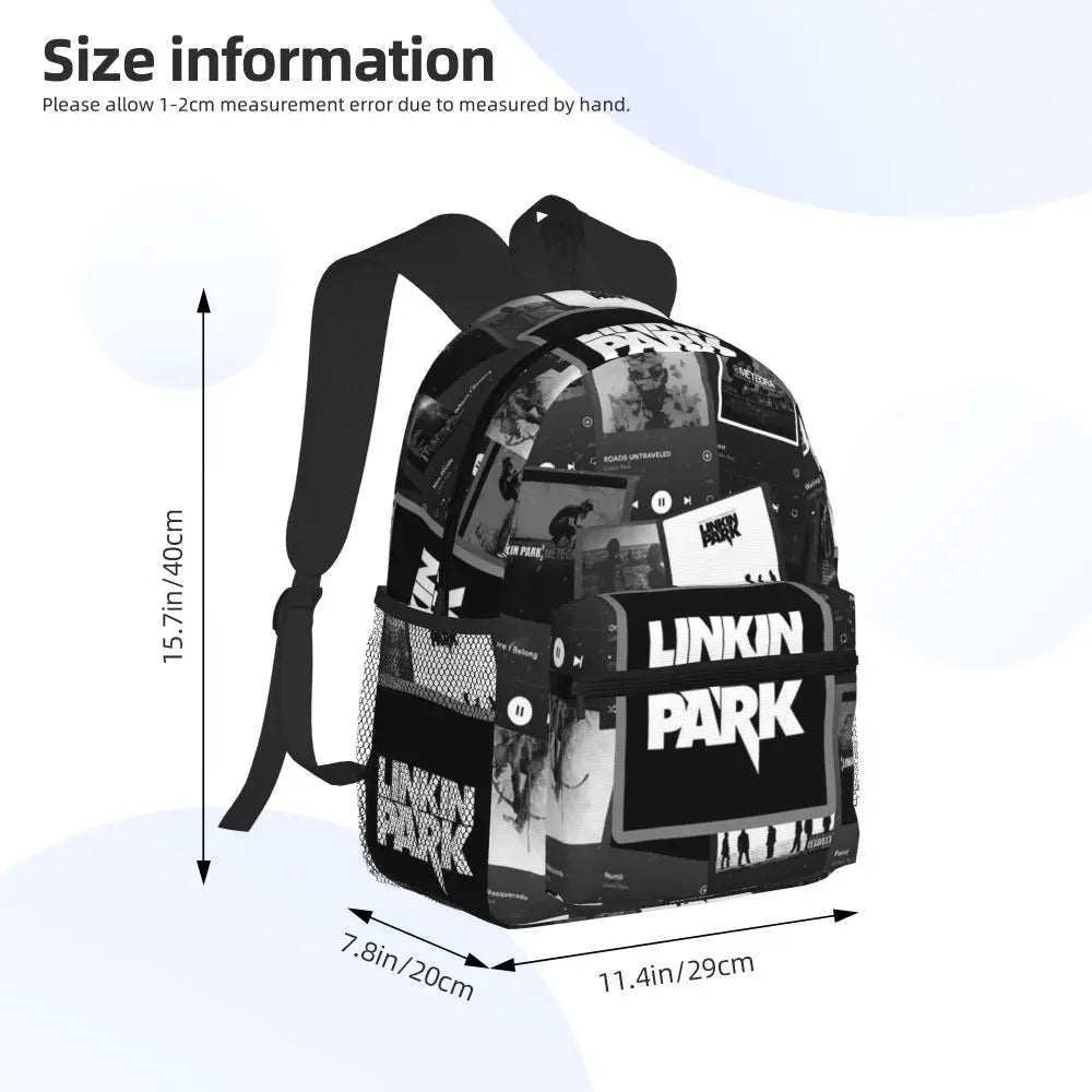 L-Linkin-S P-Park-S Band Student Backpack School Bag Hiking Travel Daypack for Boys Girls Fashion Bookbag Shoulder Bags