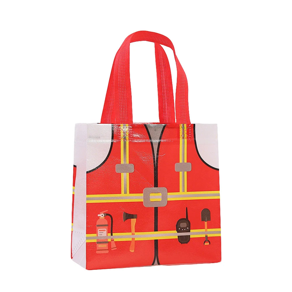 12Pcs Firefighter Doctor Police Uniform Gift Packing Bag Non-Woven Candy Bags for Kids Boy Birthday Baby Shower Party Decoration