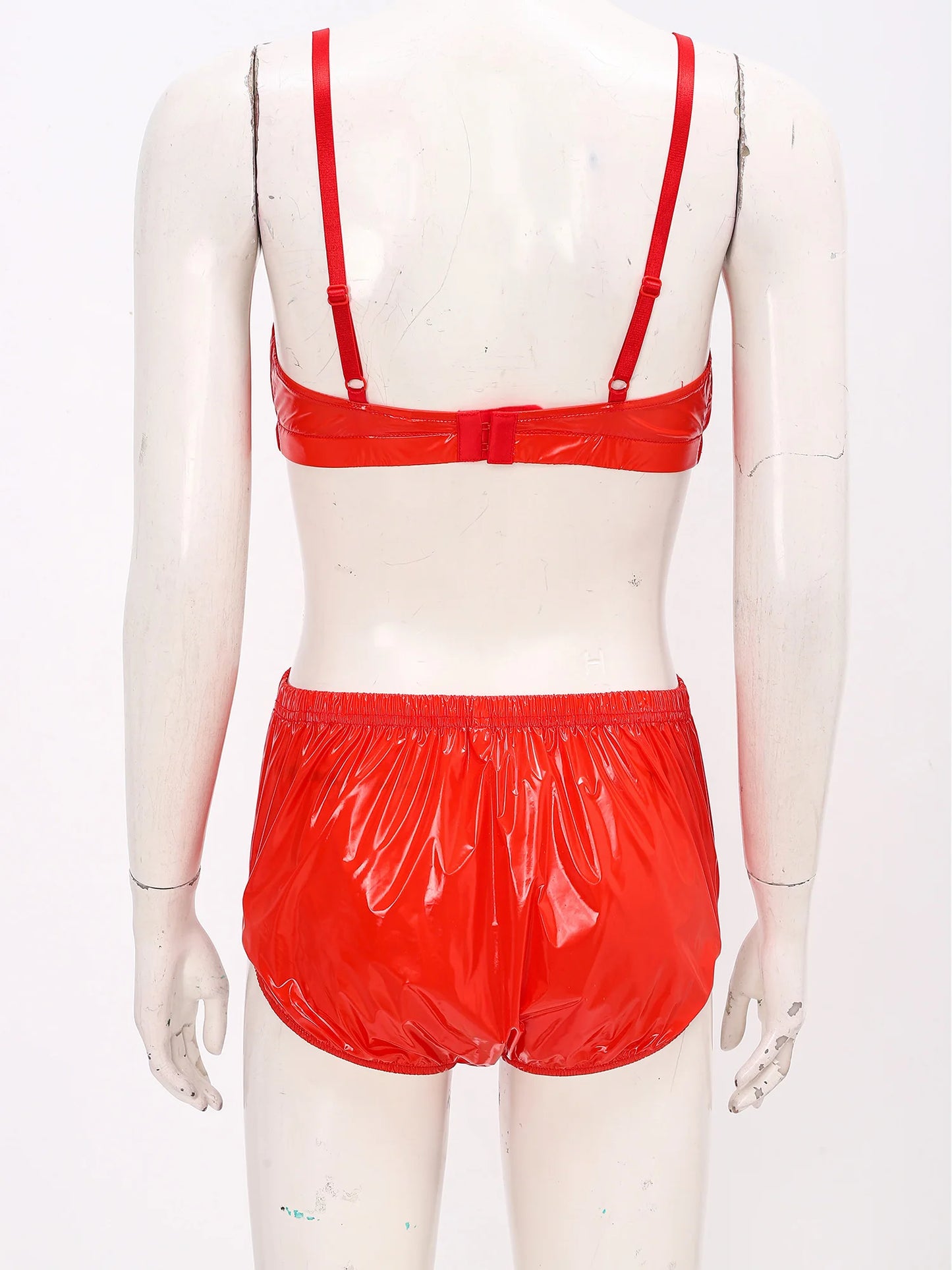 Women Waterproof Bikini Set Swimsuit Bathing Suit No-pad Bra Top with Swim Shorts for Beach Pool Sunbathing Nightwear Clubwear