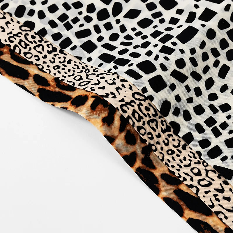 POBLADOR Women's Panties Fashion Leopard Bikini Sexy Thongs Seamless G-Strings Intimate Satin Lingerie Sports Fitness Underpants
