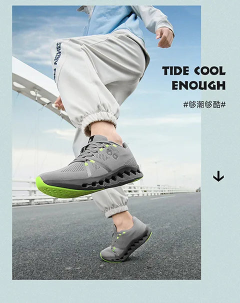 Spring new men's sports shoes breathable mesh shoes casual shoes outdoor running shoes with cushioning and lightweight design