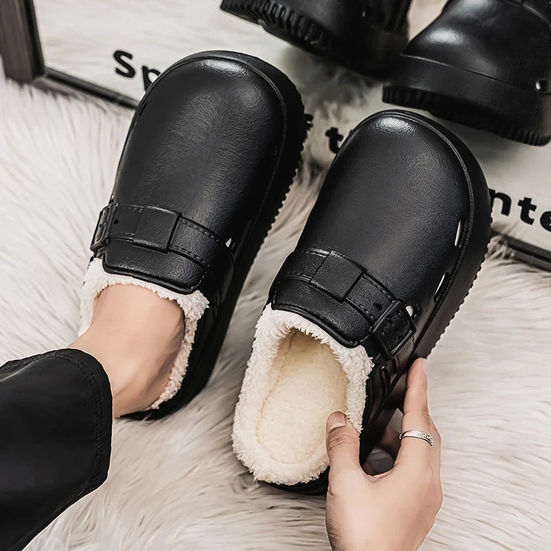 Fashion Women Winter Slippers Warm Fur Indoor Shoes Garden Clogs Couple Casual Shoes Luxury Sandals Comfort Home Soft Slippers