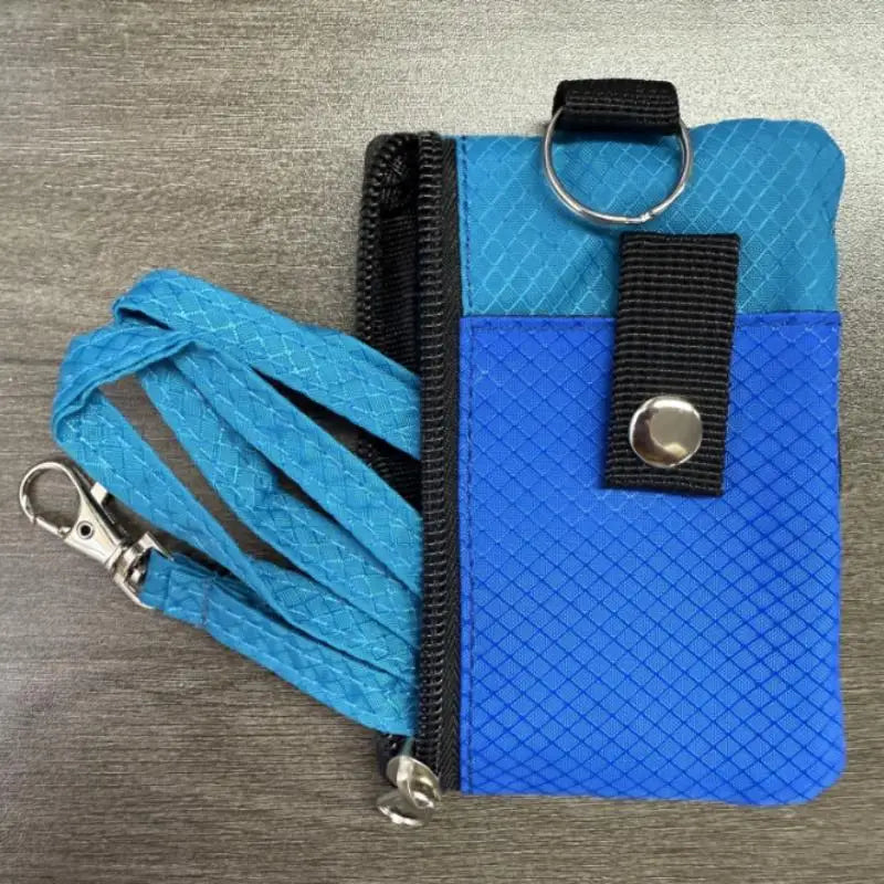 Badge Holder With ID Window Small Wallet Waterproof Anti-Theft Travel Keychain Wallet Men Women Slim Zip Card Lanyard Wallet