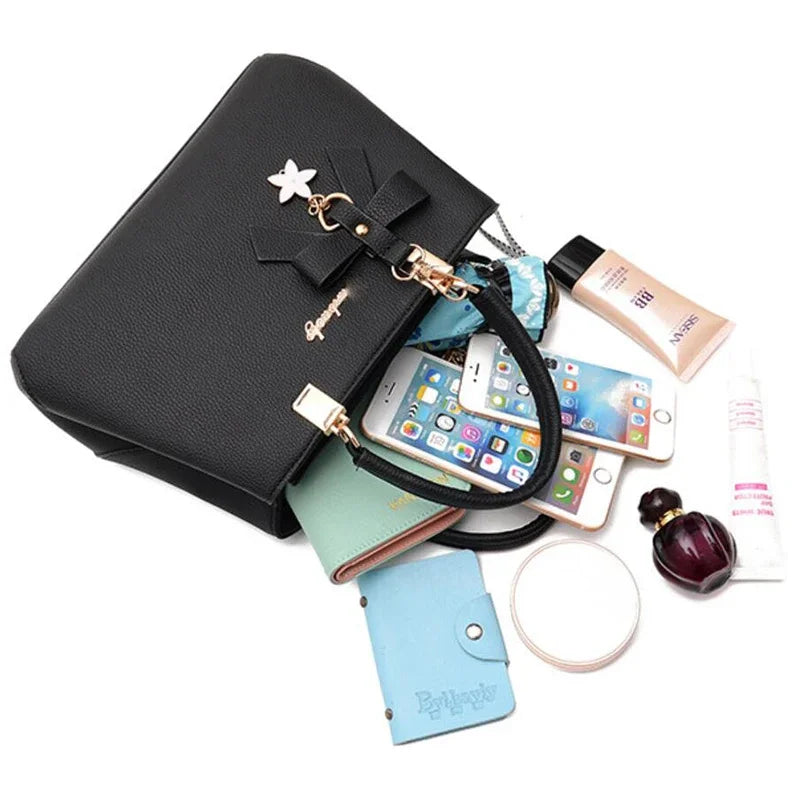 New  Elegant Shoulder Bag for Women Luxury Designer Handbags Female Bags Plum Bowknot Sweet Messenger Crossbody Bag