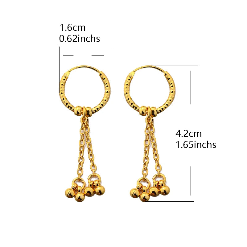 Ethiopian Gold Color Earrings For Woman African Fashion Wedding Bridal Party Wife Earrings Jewelry New