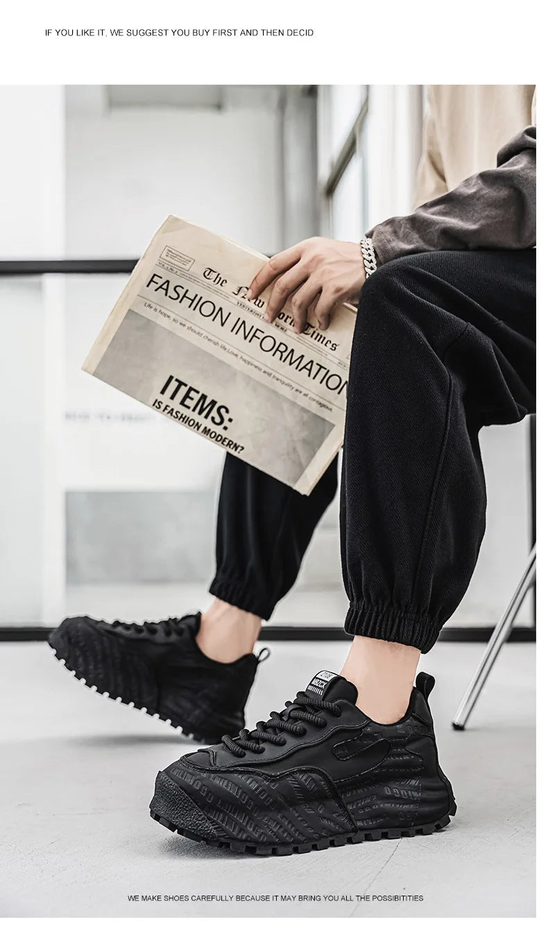 Fashion brand tenis men casual faux leather sneakers male wedged shoes new spring summer breathable trainers man gym run shoes
