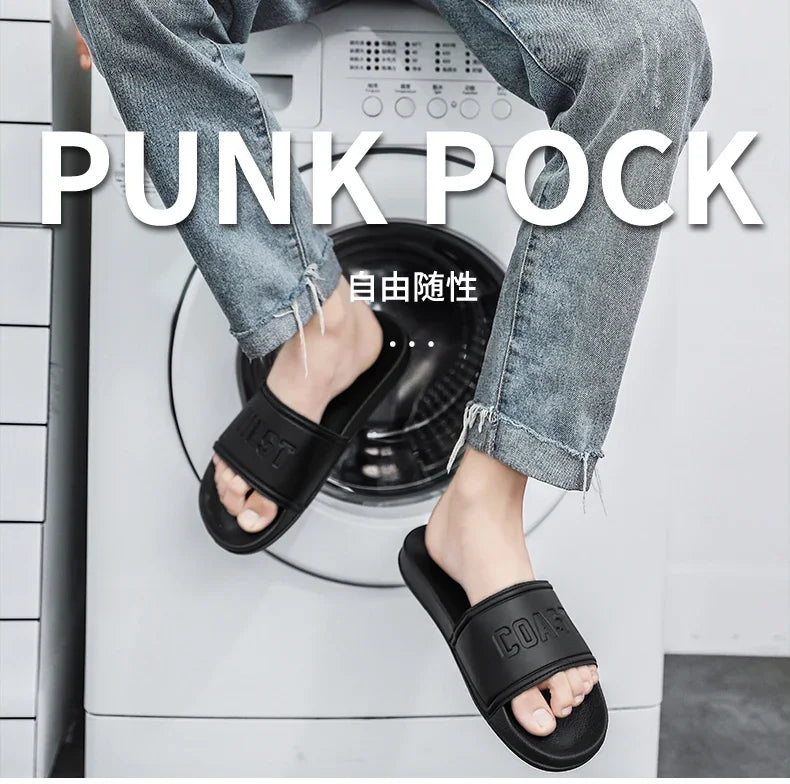 Summer Men Slippers Indoor Home Slides Bathroom Shoes Outdoor Garden Shoes Massage Clogs Male Beach Slippers Flip-Flops Mules 48
