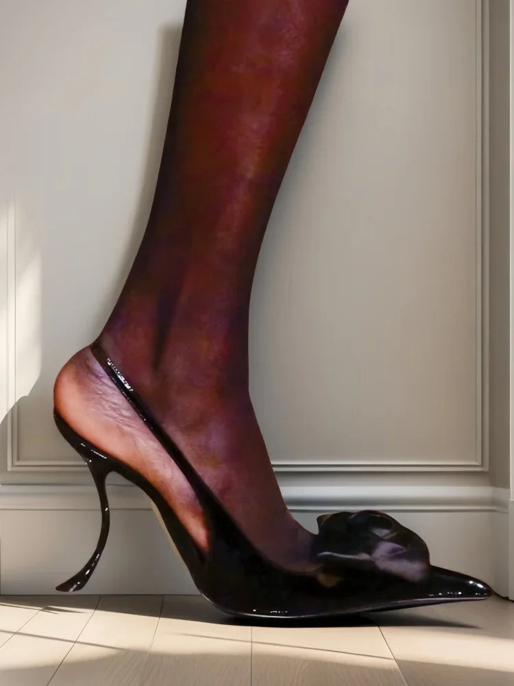 European and American Spring and Summer Fashion Party Dress Shoes Elegant Women's Stiletto High Heels Back Hollow Sandals