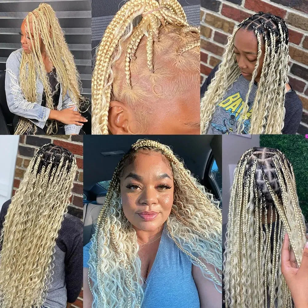 613 Blonde Deep Wave Bulk Braiding Hair 100% Human Hair No Weft Human Hair For Braiding Extensions 16-26 Inch For Woman 50G/Pack