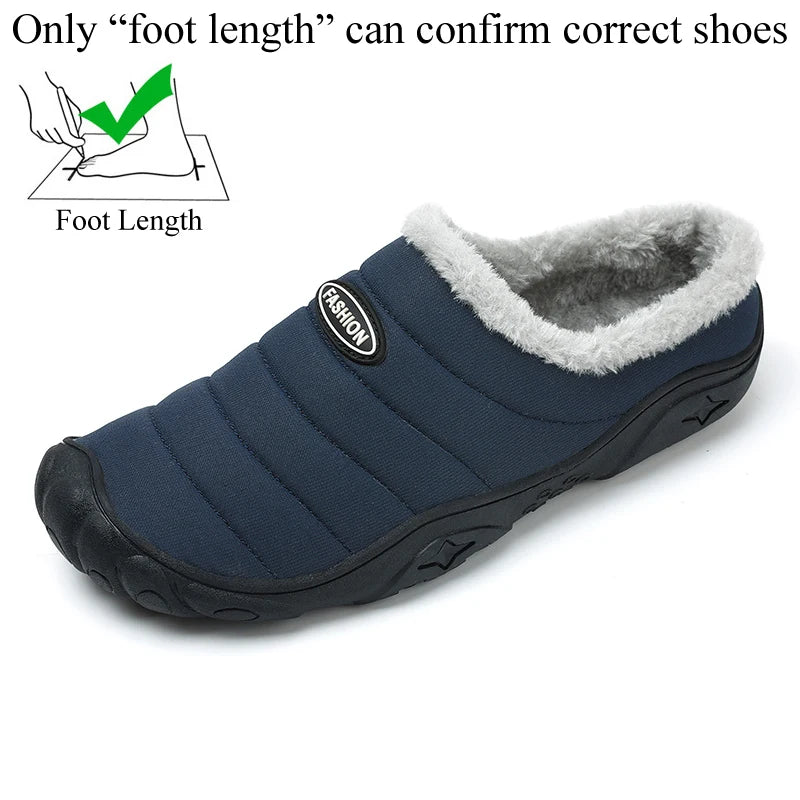 Winter Men Plus Size Leisure Indoor Plush Slippers Home Cotton Shoes Warm House Shoes Room Unisex Pantofole Peluche Invernali 48